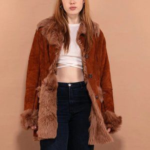 Vintage Italian Sheepskin / Shearling Coat Sz M